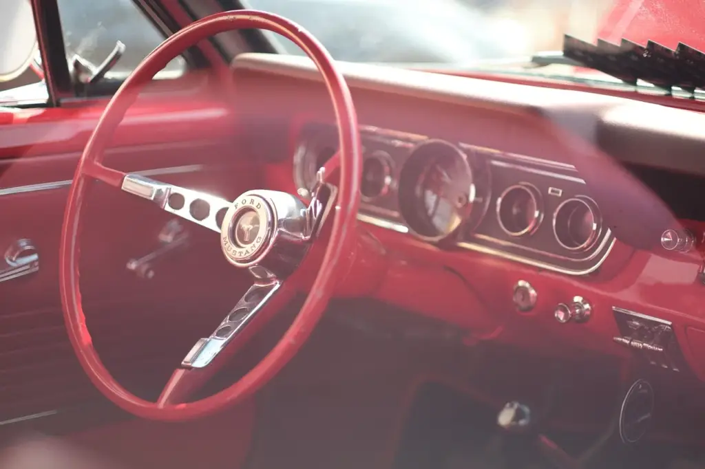 Classic car interior ready for shipping with protective covers